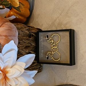 Disney Baublebar gold tone Minnie Mouse earrings in gift box NWT